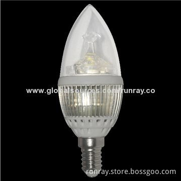4W E14 LED Bulb, 85-265V AC, 80-110lm/W, Aluminum Material, Lead- and Mercury-free